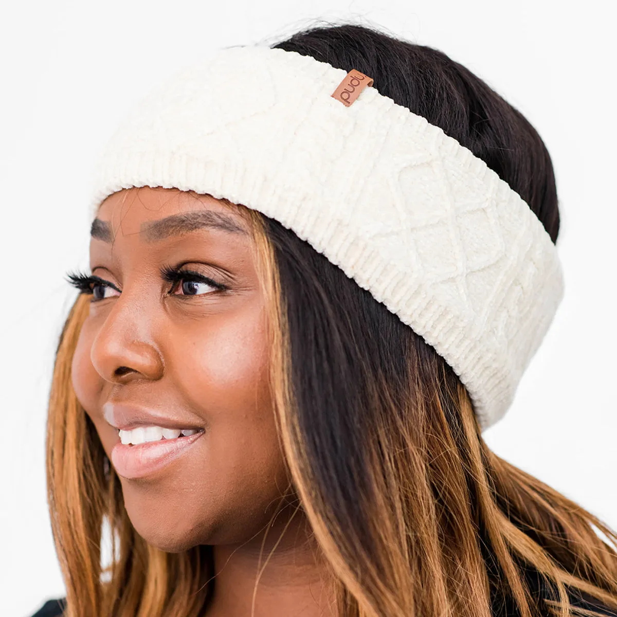 Recycled Headband - Chenille Knit Cloud