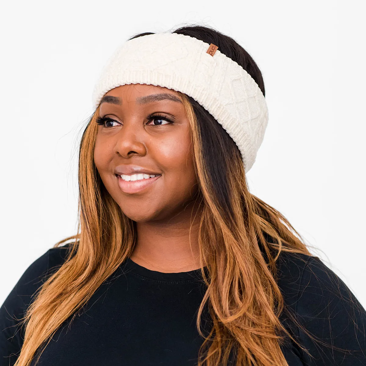 Recycled Headband - Chenille Knit Cloud