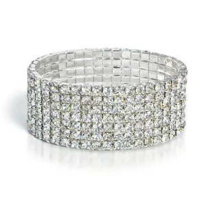 Rhinestone Bracelet Stretch 7 row