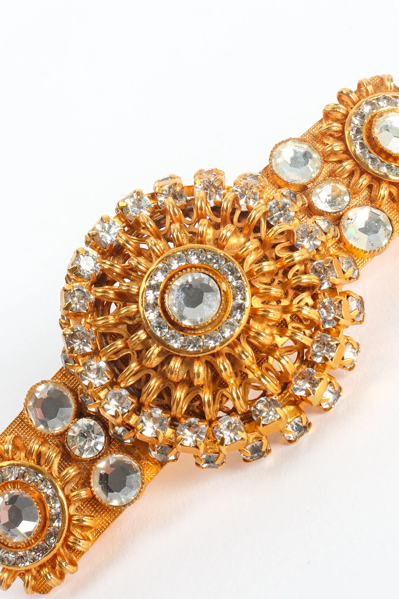 Rhinestone Coil Medallion Barrette