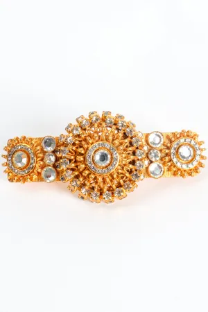 Rhinestone Coil Medallion Barrette