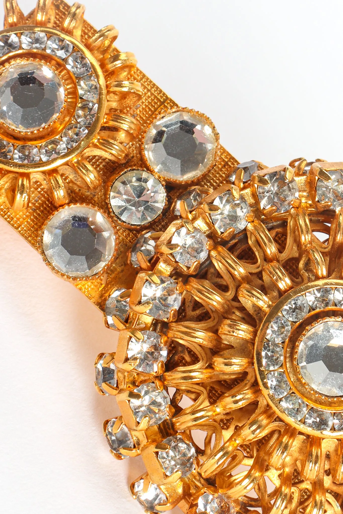 Rhinestone Coil Medallion Barrette