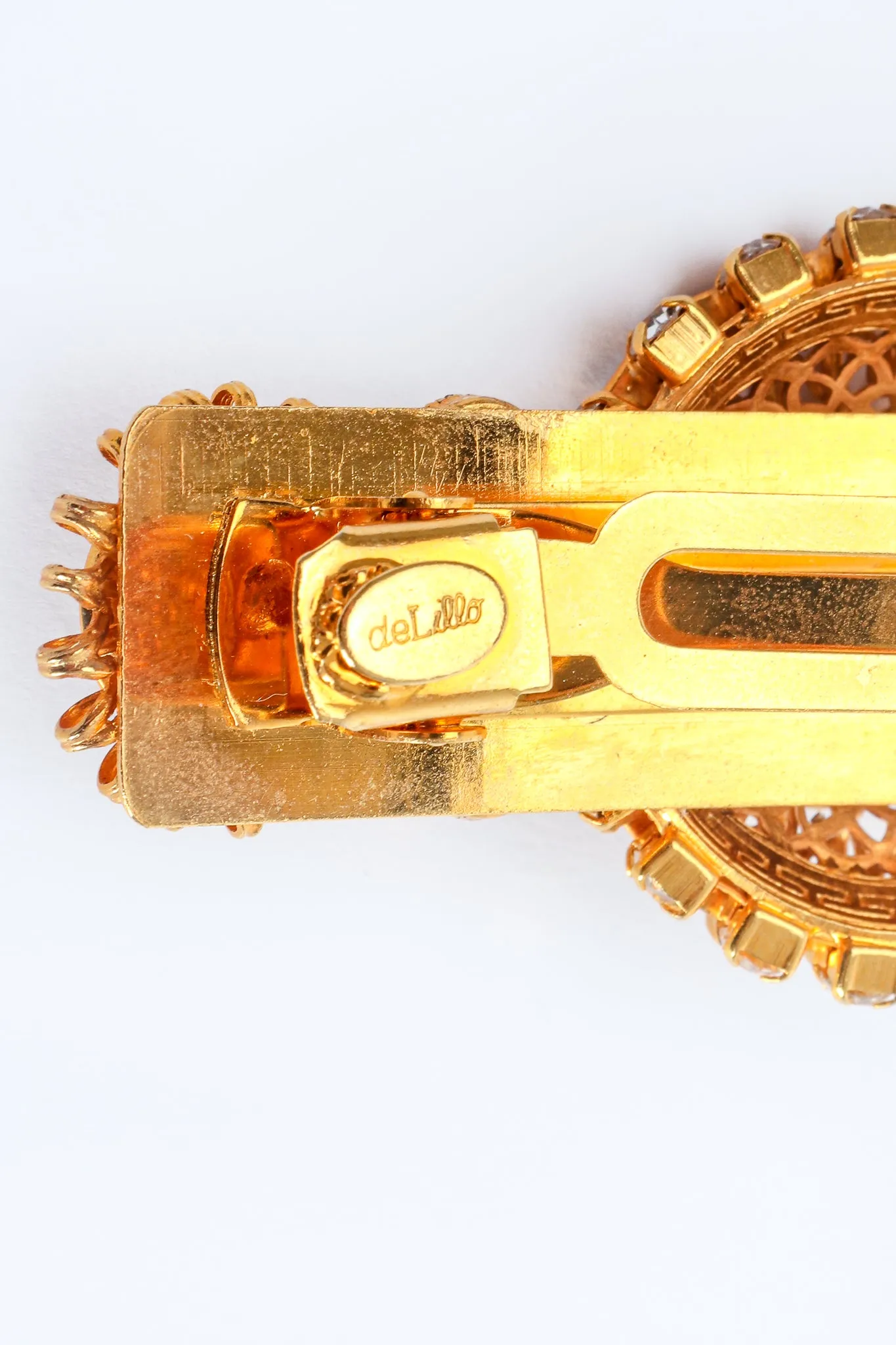 Rhinestone Coil Medallion Barrette