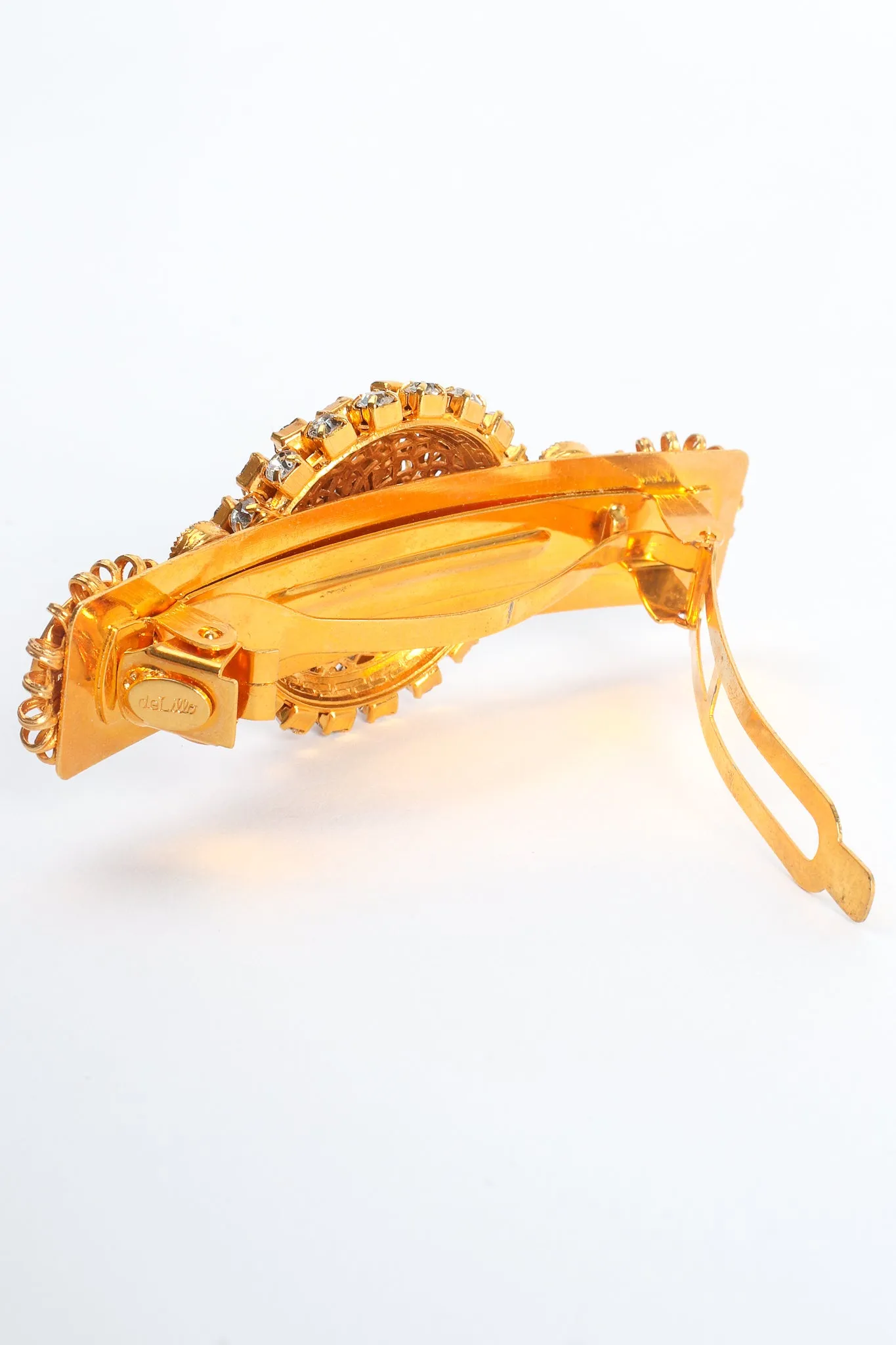 Rhinestone Coil Medallion Barrette
