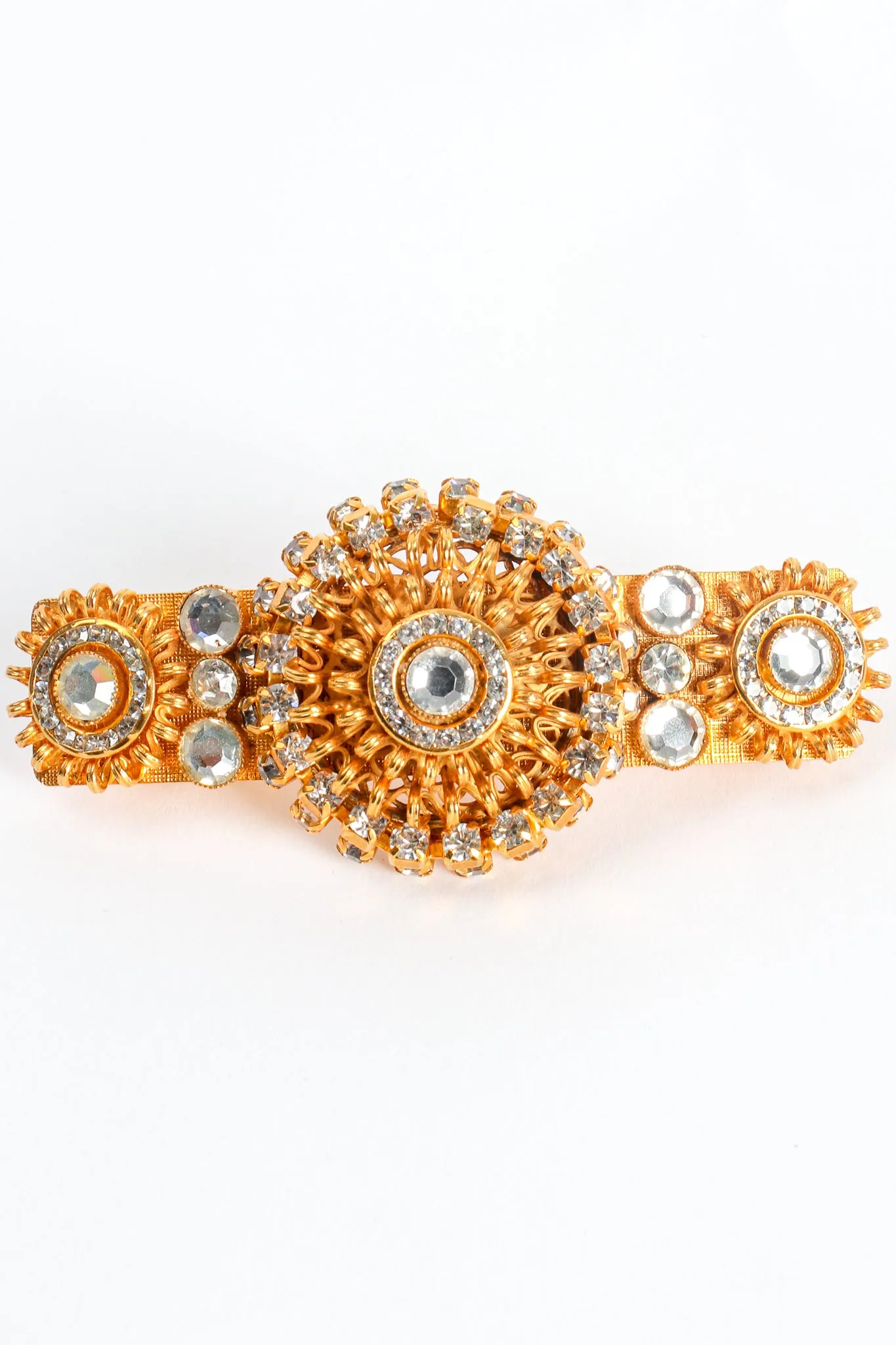 Rhinestone Coil Medallion Barrette