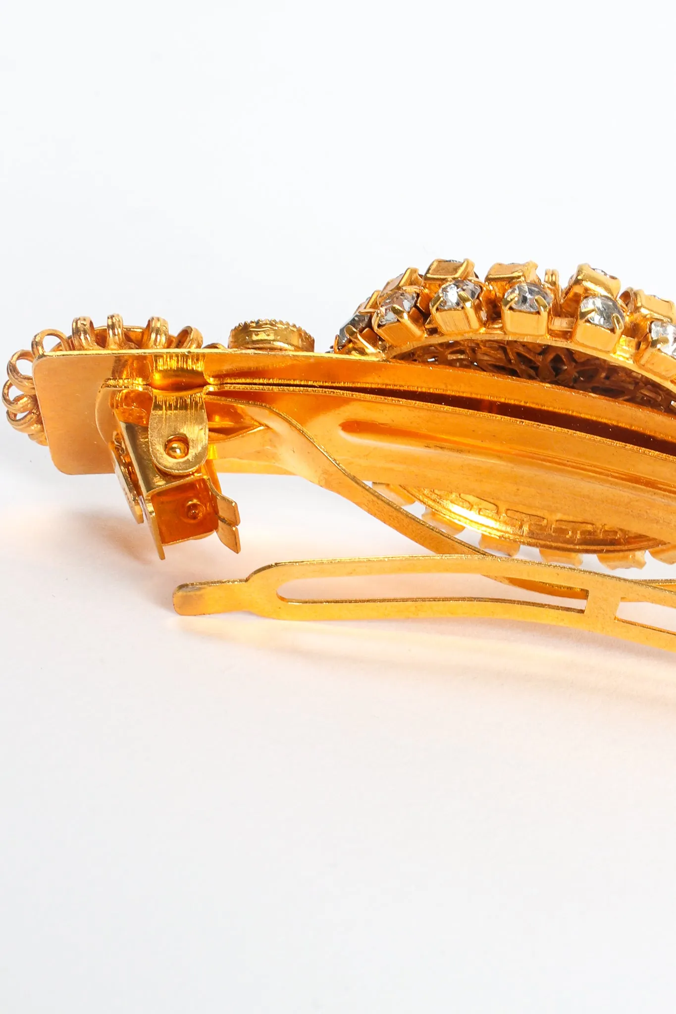 Rhinestone Coil Medallion Barrette
