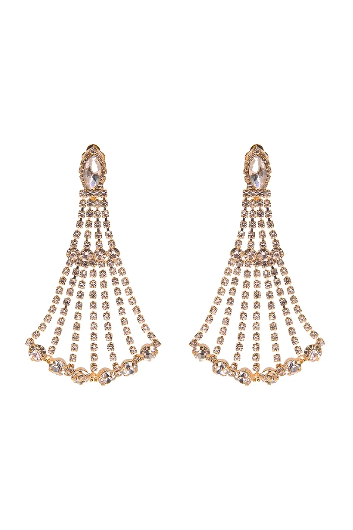 RHINESTONE DRAPE PRAIRE POST EARRINGS