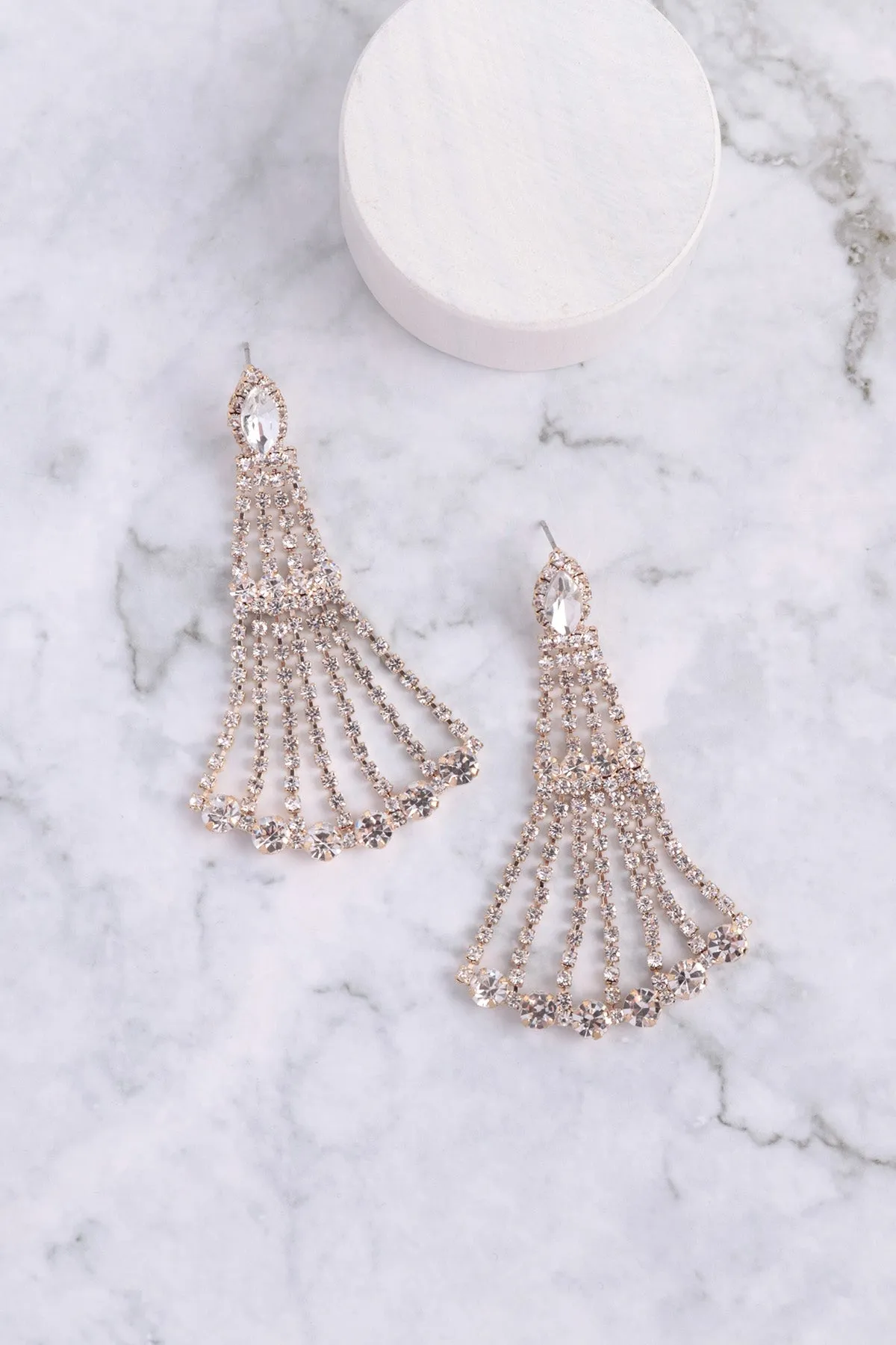 RHINESTONE DRAPE PRAIRE POST EARRINGS