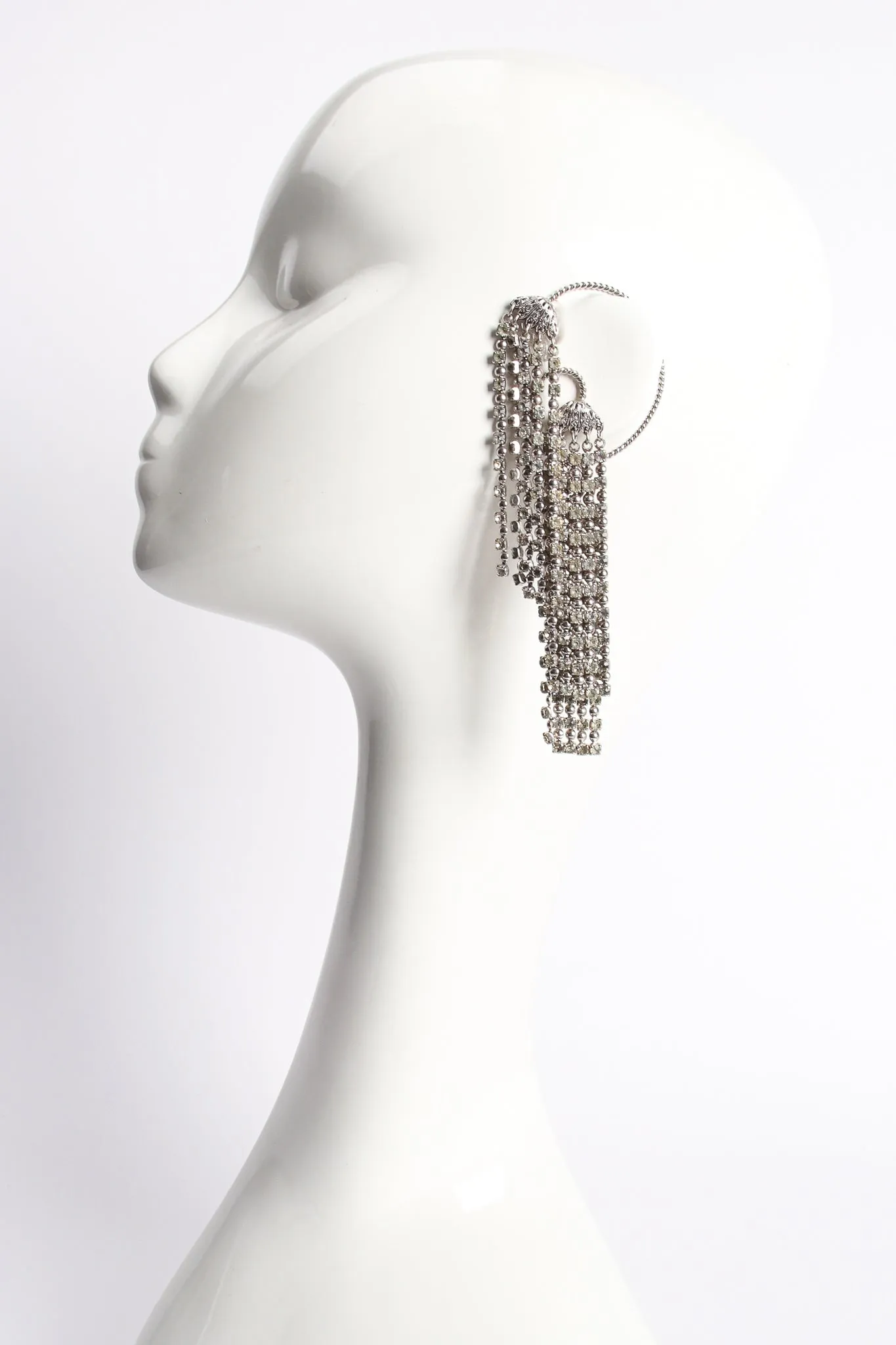 Rhinestone Fringe Ear Hooks