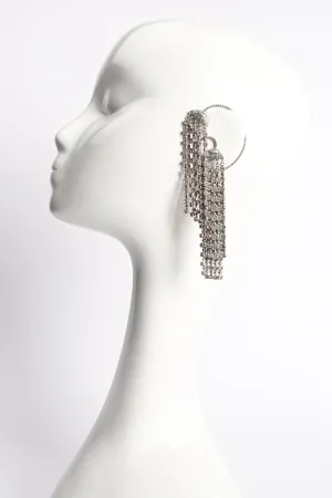 Rhinestone Fringe Ear Hooks