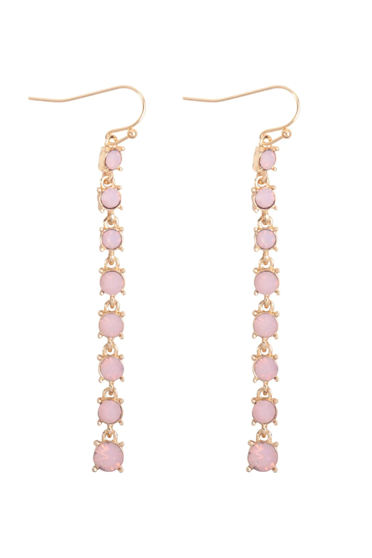 RHINESTONE LINEAR DROP HOOK EARRINGS