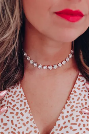 Rich Abundance Sparkling Floral Choker - Gold