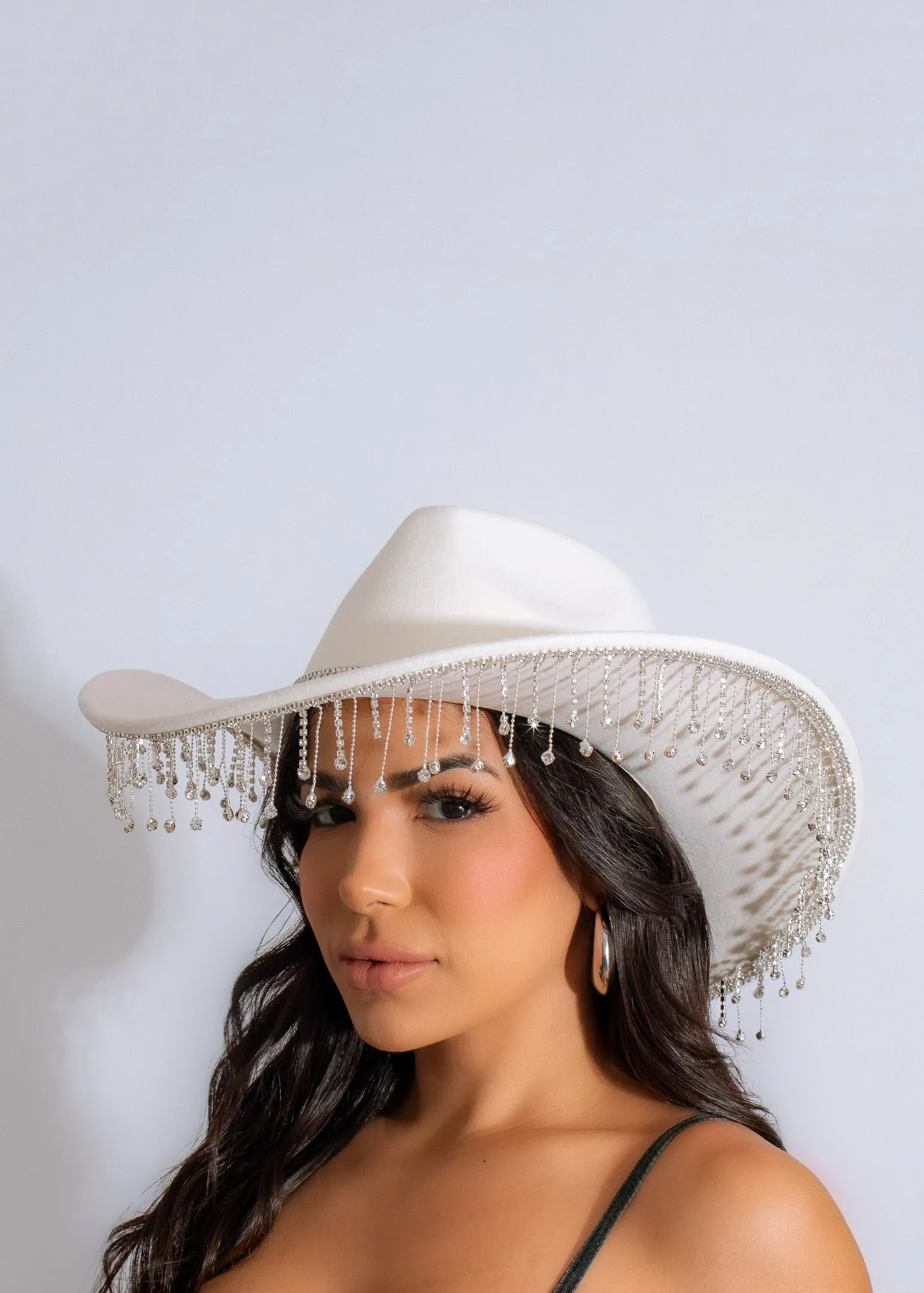 Ride Or Die  Rhinestone Cowboy Hat White