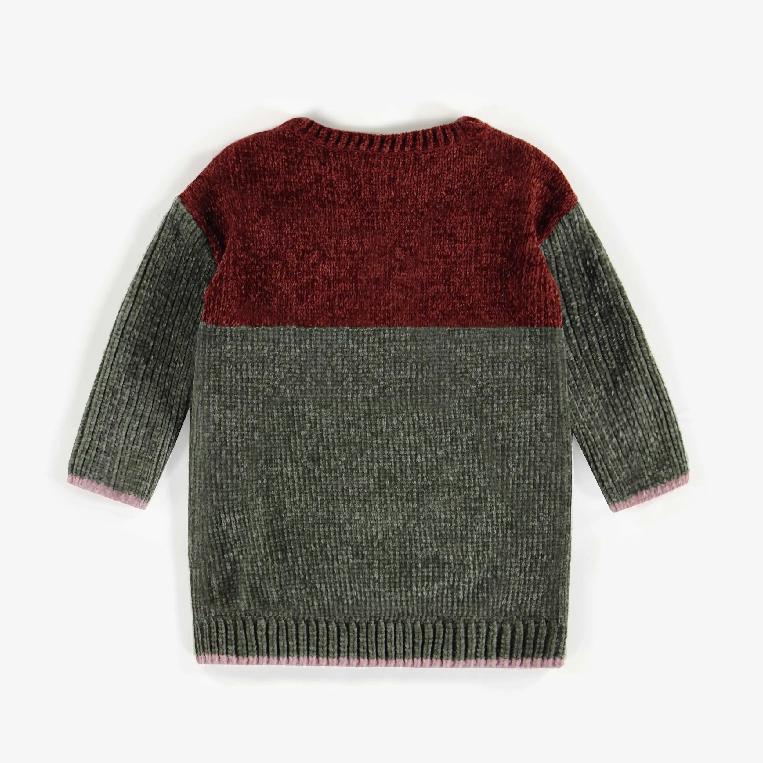 Robe de maille bloc de couleurs, bébé || Color block knitted dress, baby