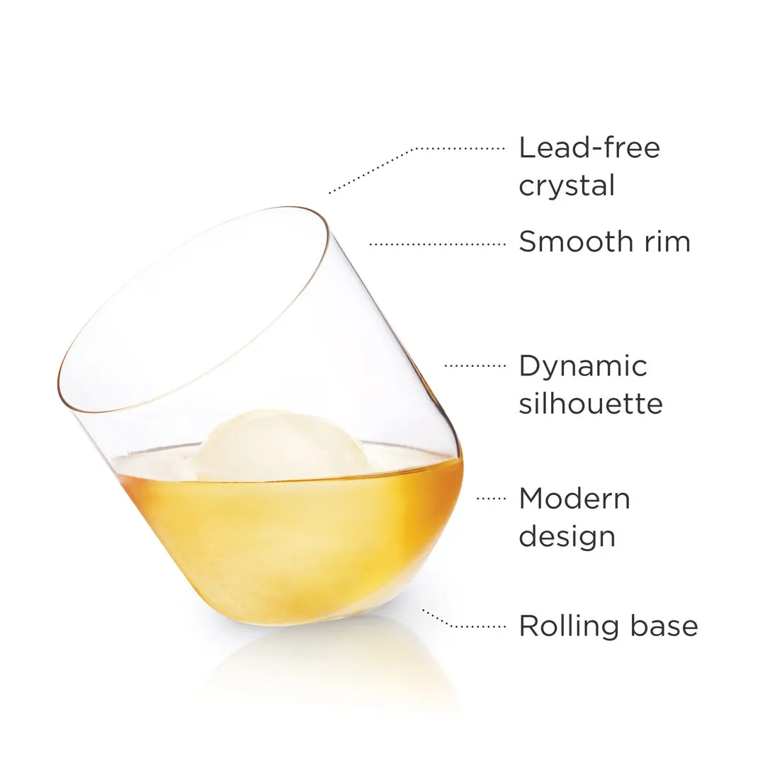 ROLLING CRYSTAL WHISKEY TUMBLERS