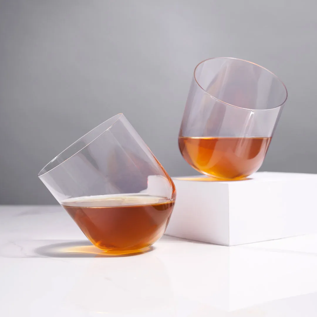 ROLLING CRYSTAL WHISKEY TUMBLERS