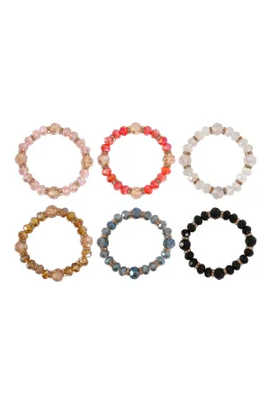 RONDELLE BEADS WITH RHINESTONE STRETCH BRACELET