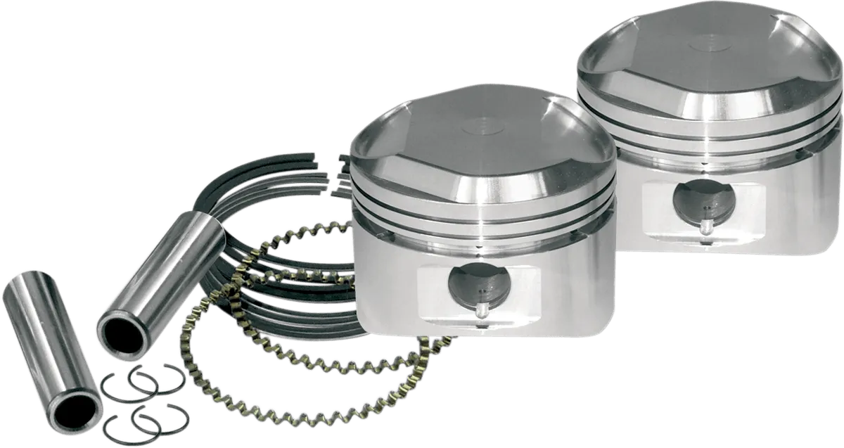 S&S Cycle 92-1400 Forged Piston Kit for 100ci./107ci. Motor - Standard Bore 4in.