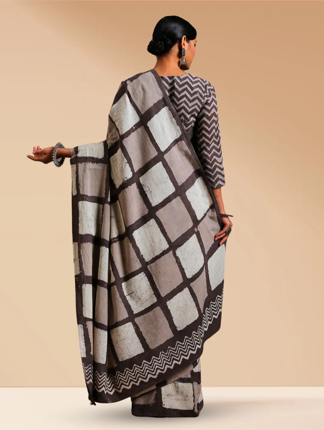 Sandcastle Box Hand Block Cotton Saree
