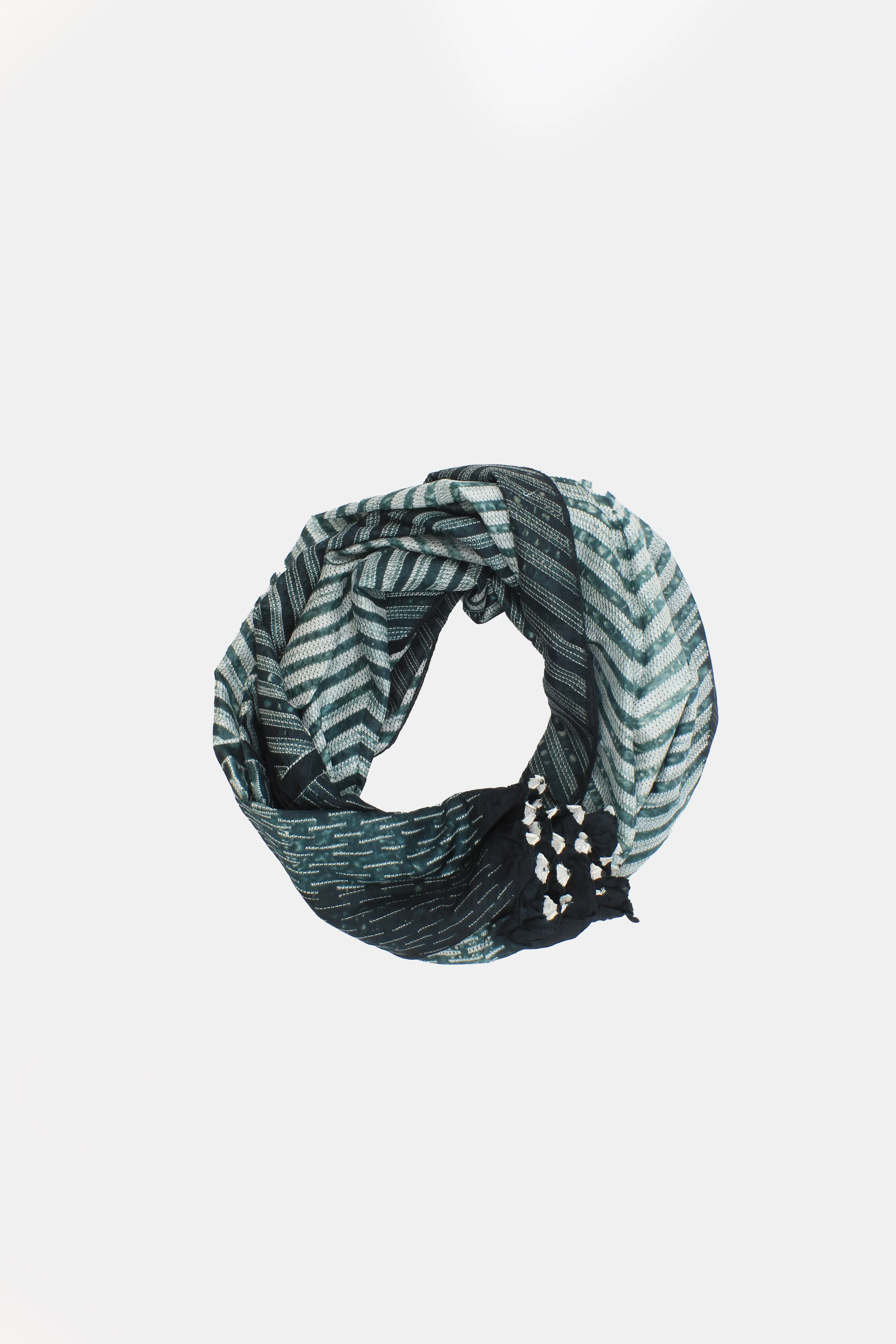 Silk Shibori Teal Handmade Scarf