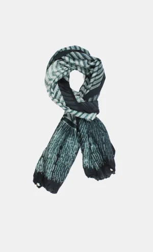 Silk Shibori Teal Handmade Scarf