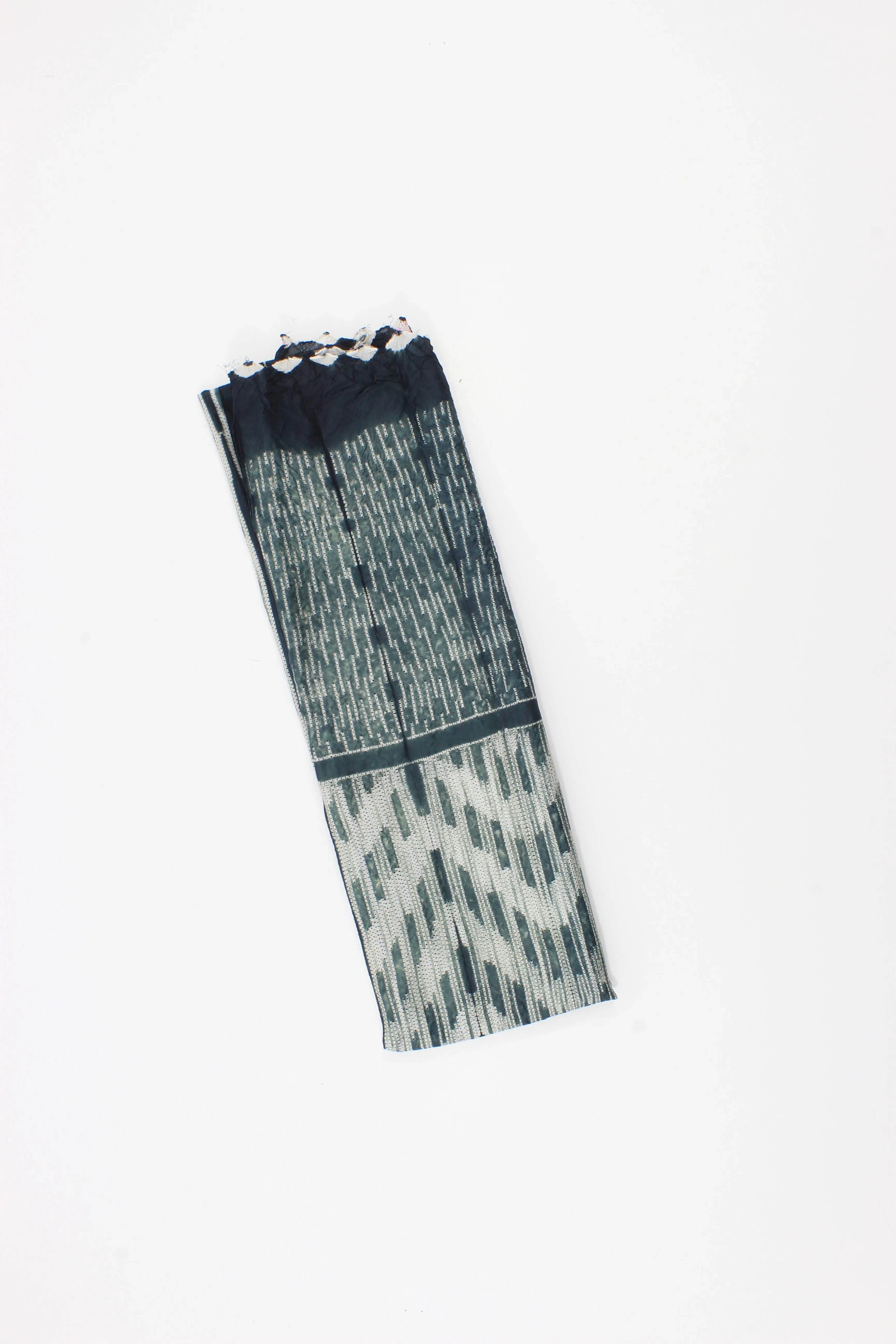 Silk Shibori Teal Handmade Scarf