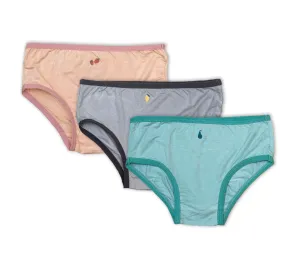 Silkberry Girls 3pack Bamboo Bikini Underwear Cotton Candy Mix