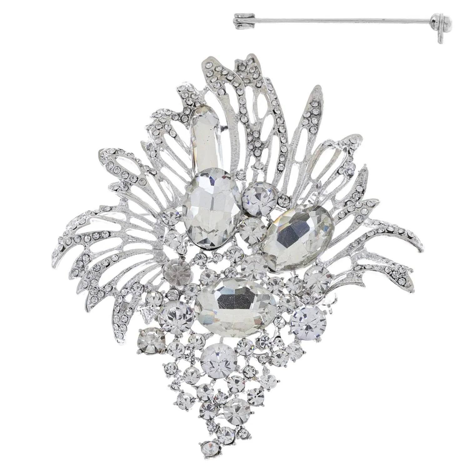 Silver Cluster Bouquet Brooch