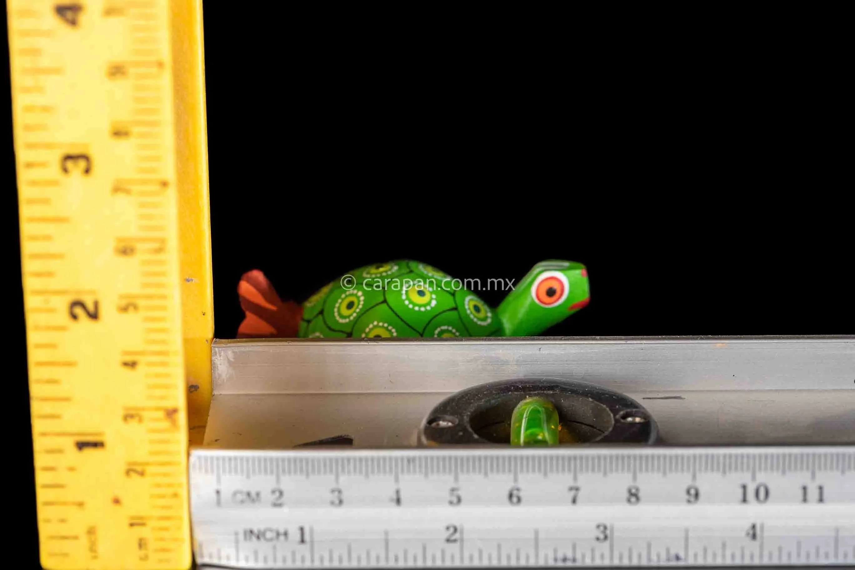 Small Oaxacan Alebrije Green Turtle Wood Carving