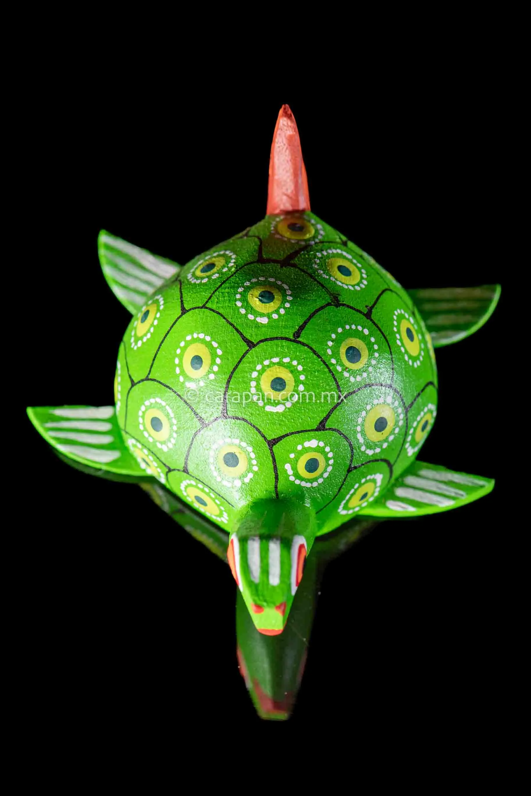 Small Oaxacan Alebrije Green Turtle Wood Carving