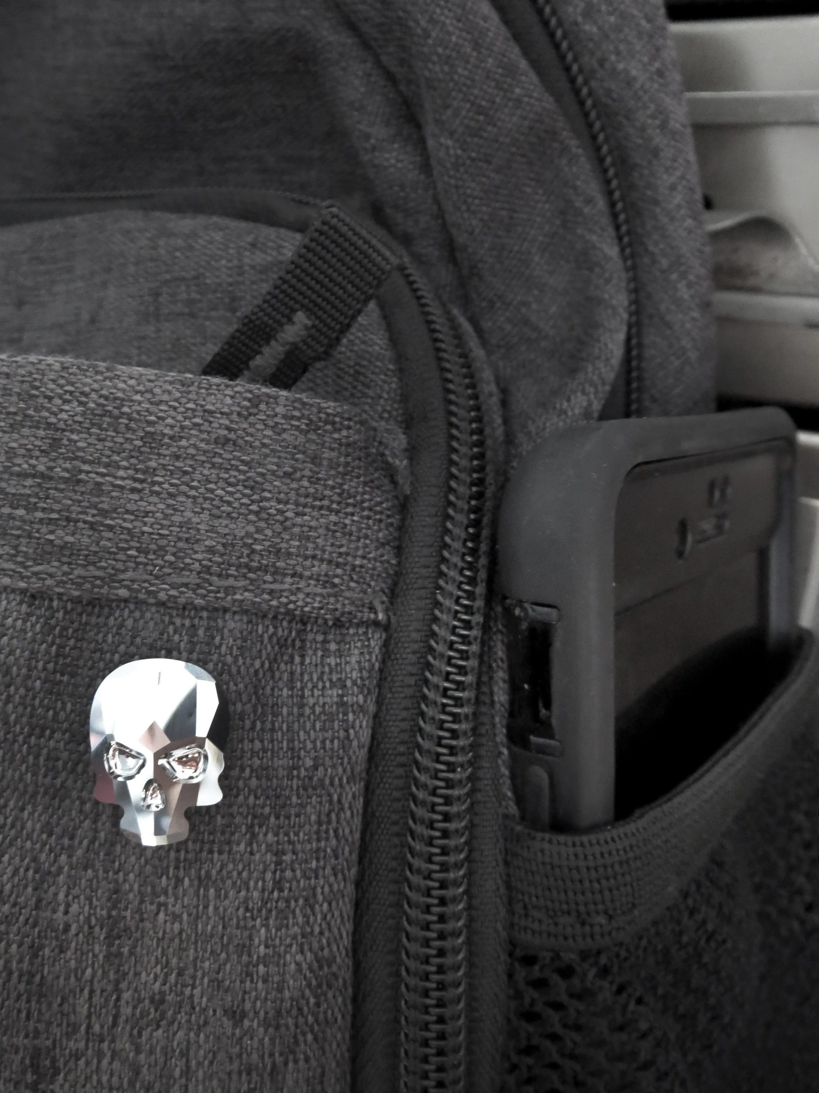 Small Sparkling Crystal Skull Pin or Magnet - Shimmer Iridescent AB