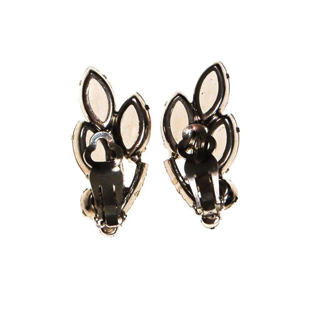 Smokey Crystal and Aurora Borealis Rhinestone Ear Crawler Earrings
