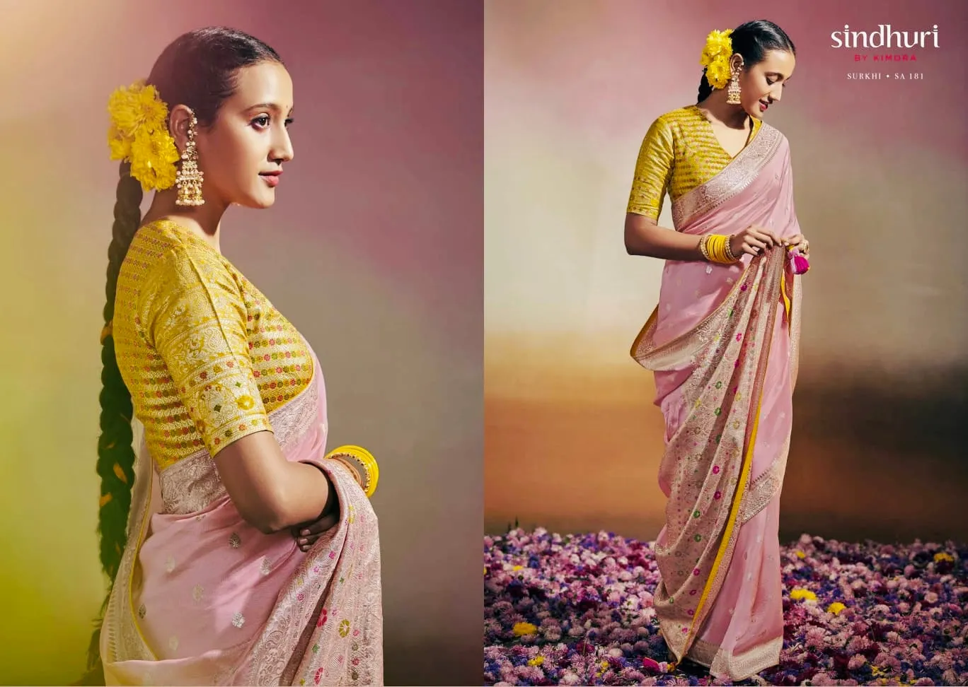 Soft Chiffon Banaras Munga Saree