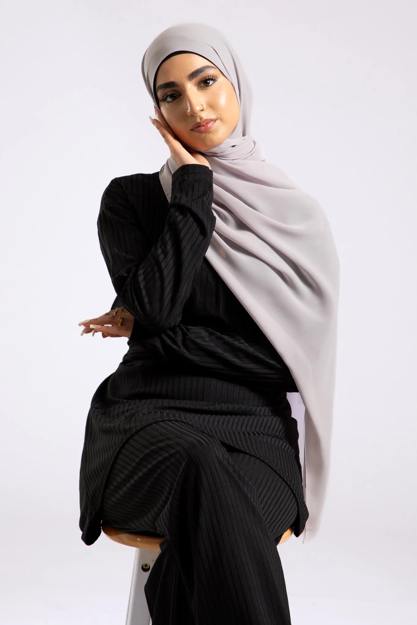 Soft Chiffon Hijab - Light Grey