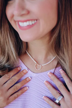 Sparkling Heart Pendant Necklace - Gold