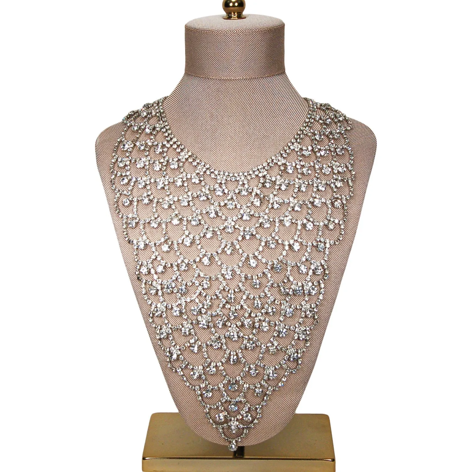 Sparkling Rhinestone Bib Statement Necklace