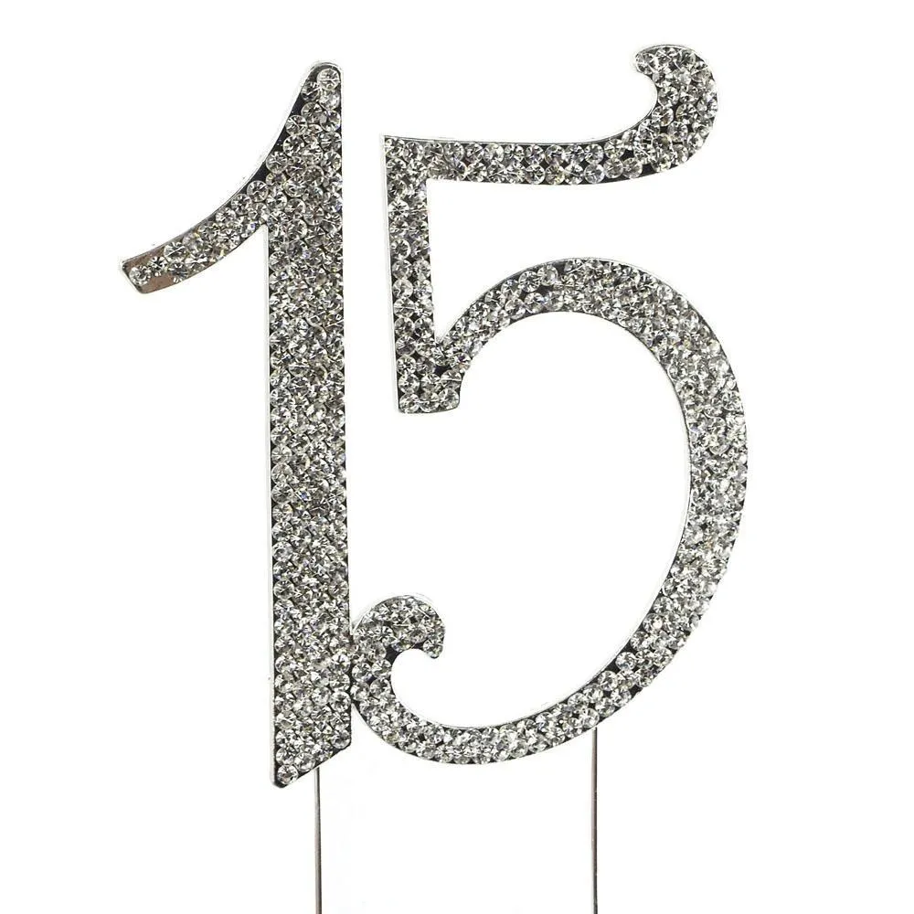 Sparkling Rhinestone Metal Crystal Cake Topper