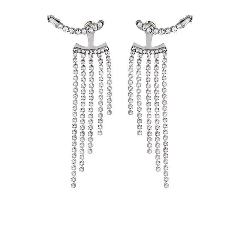 Sparkling Rhinestone Tassel Earrings for Women