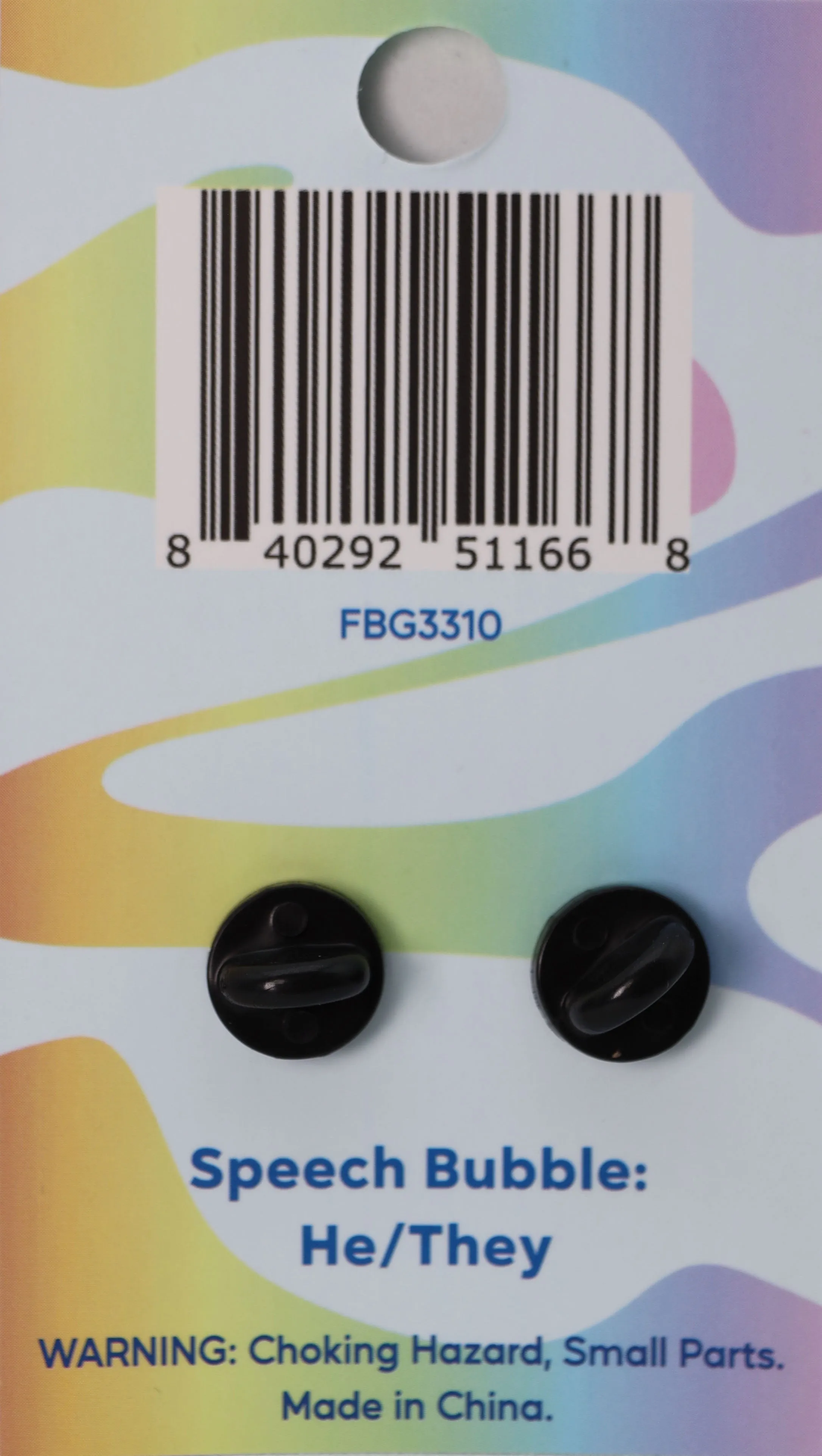 Speech Bubble Pin: He/They Pronouns