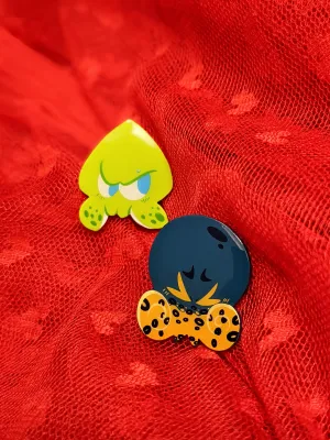 Splatoon OC Varia and Melody Enamel Pins