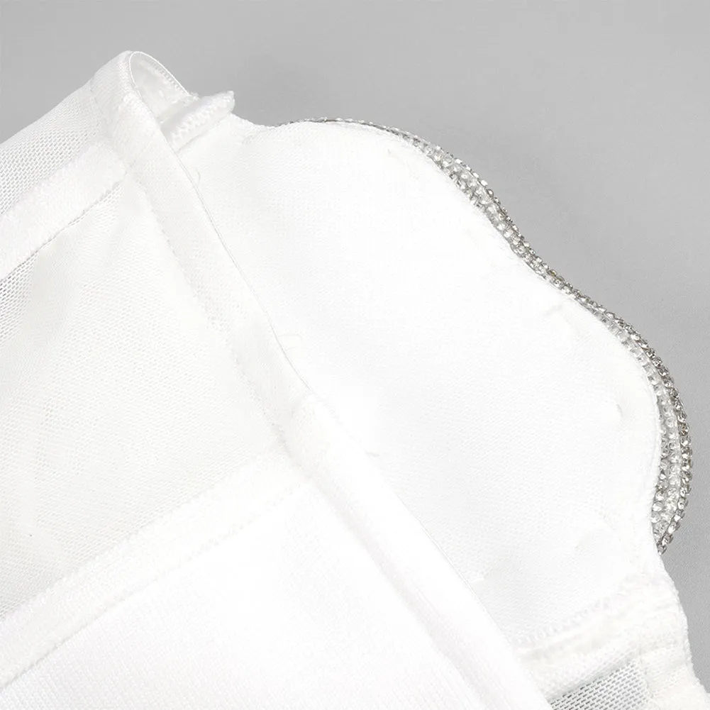 Strapless Sleeveless Rhinestone Mini Bodycon Dress BD2435