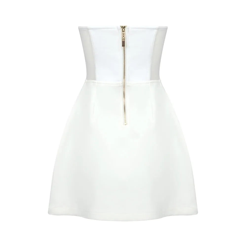 Strapless Sleeveless Rhinestone Mini Bodycon Dress BD2435