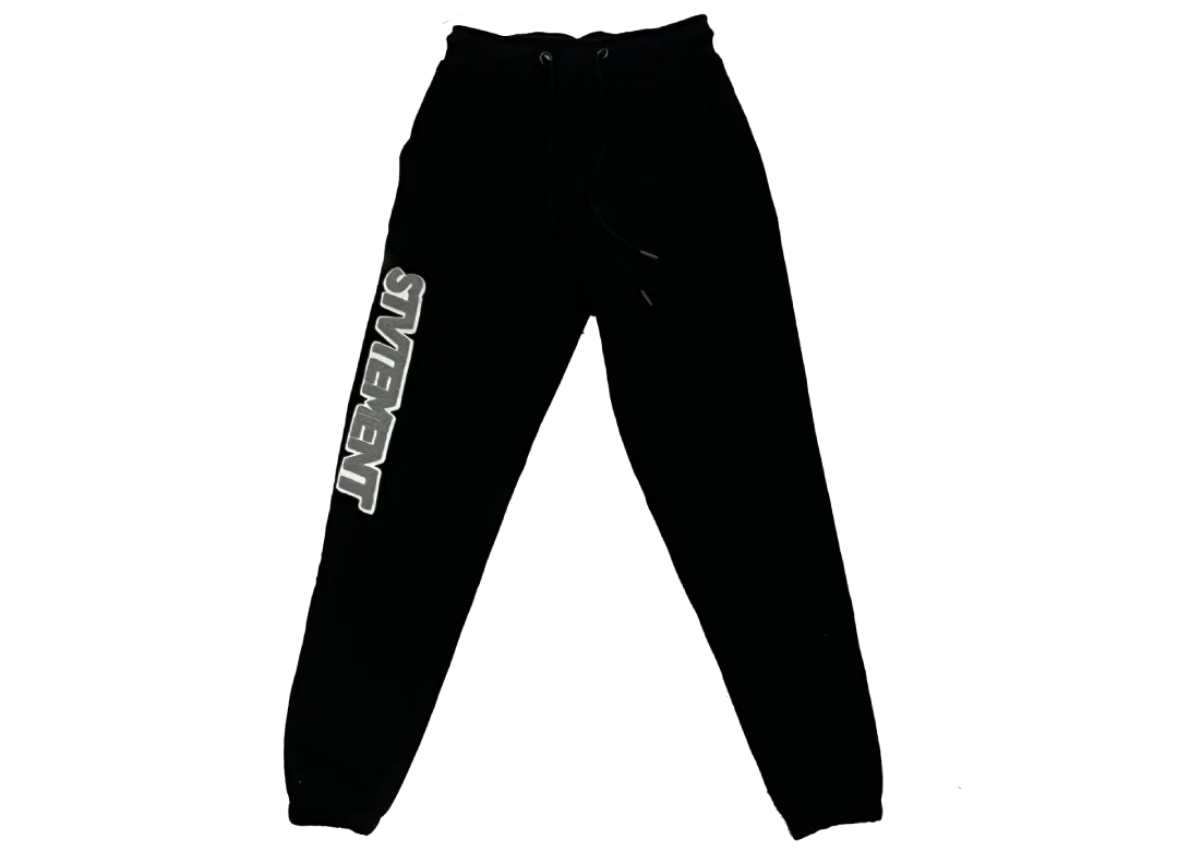 STVTEMENT "Chenille Logo" Sweatpants Black