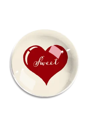 Sweet Heart French Crystal Dome Paperweight