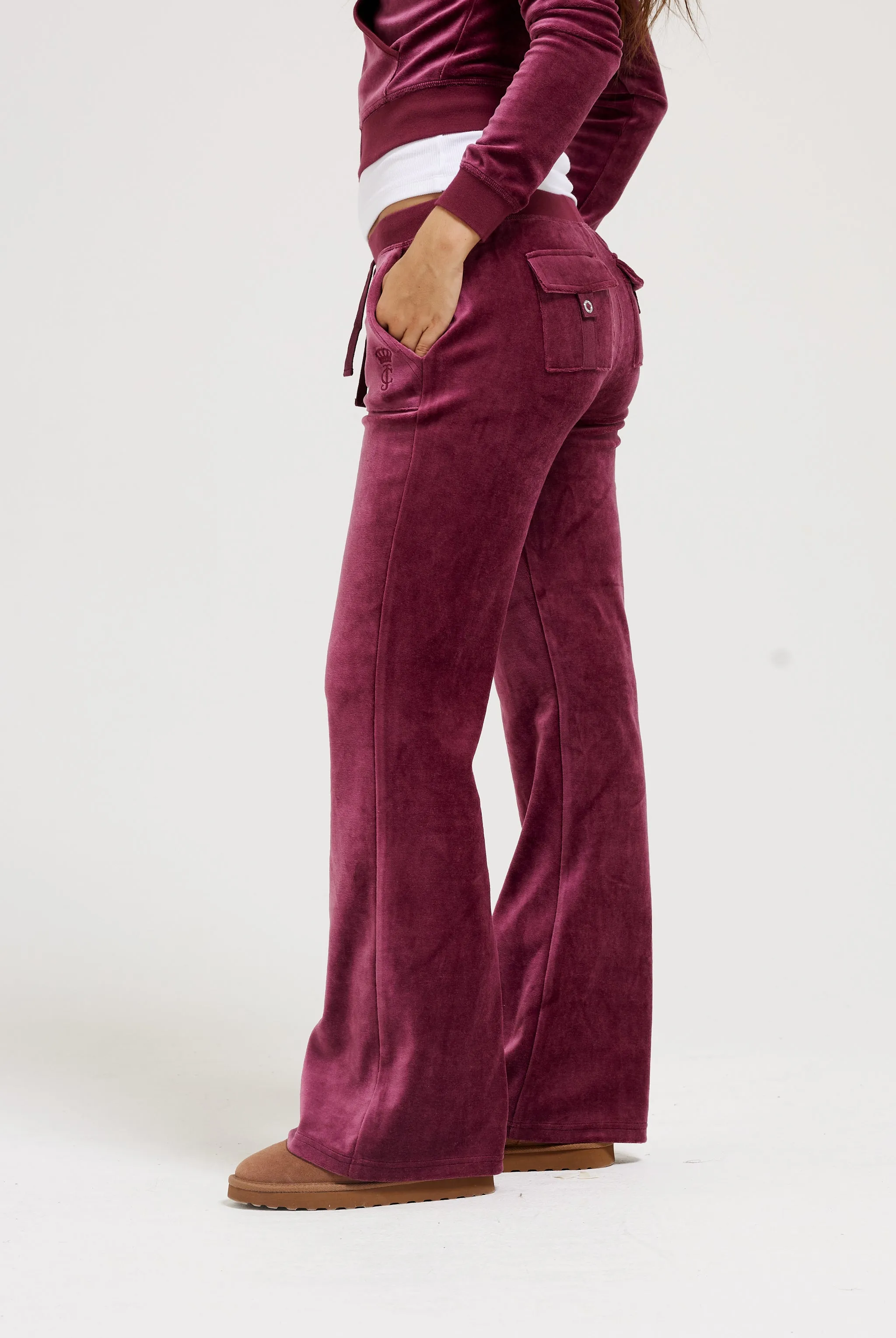 TAWNY PORT ULTRA LOW RISE BAMBOO VELOUR HERITAGE POCKETED BOTTOMS