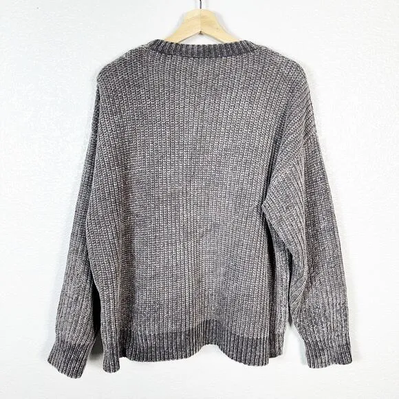Ted Baker Womens Innia Chenille Woven Super Soft Crew Neck Sweater Grey Size M