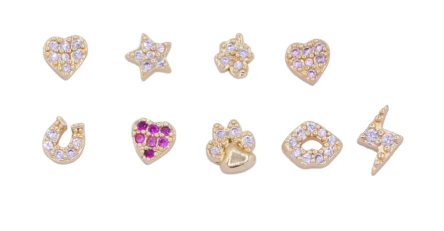 The Crowns Bespoke Jewelry Gold Rhinestone Emoji Charms