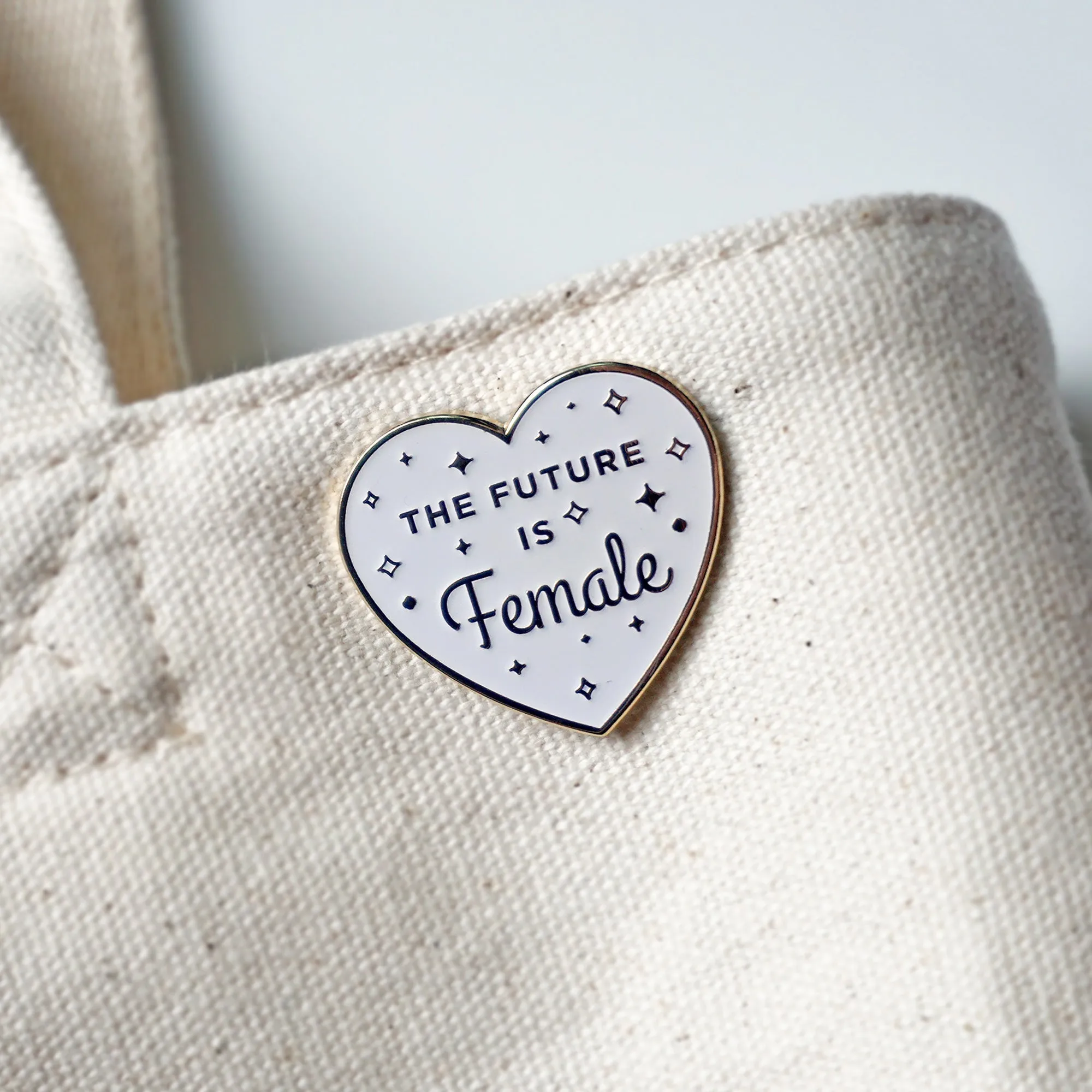 The Future is Female White Lapel Enamel Pin