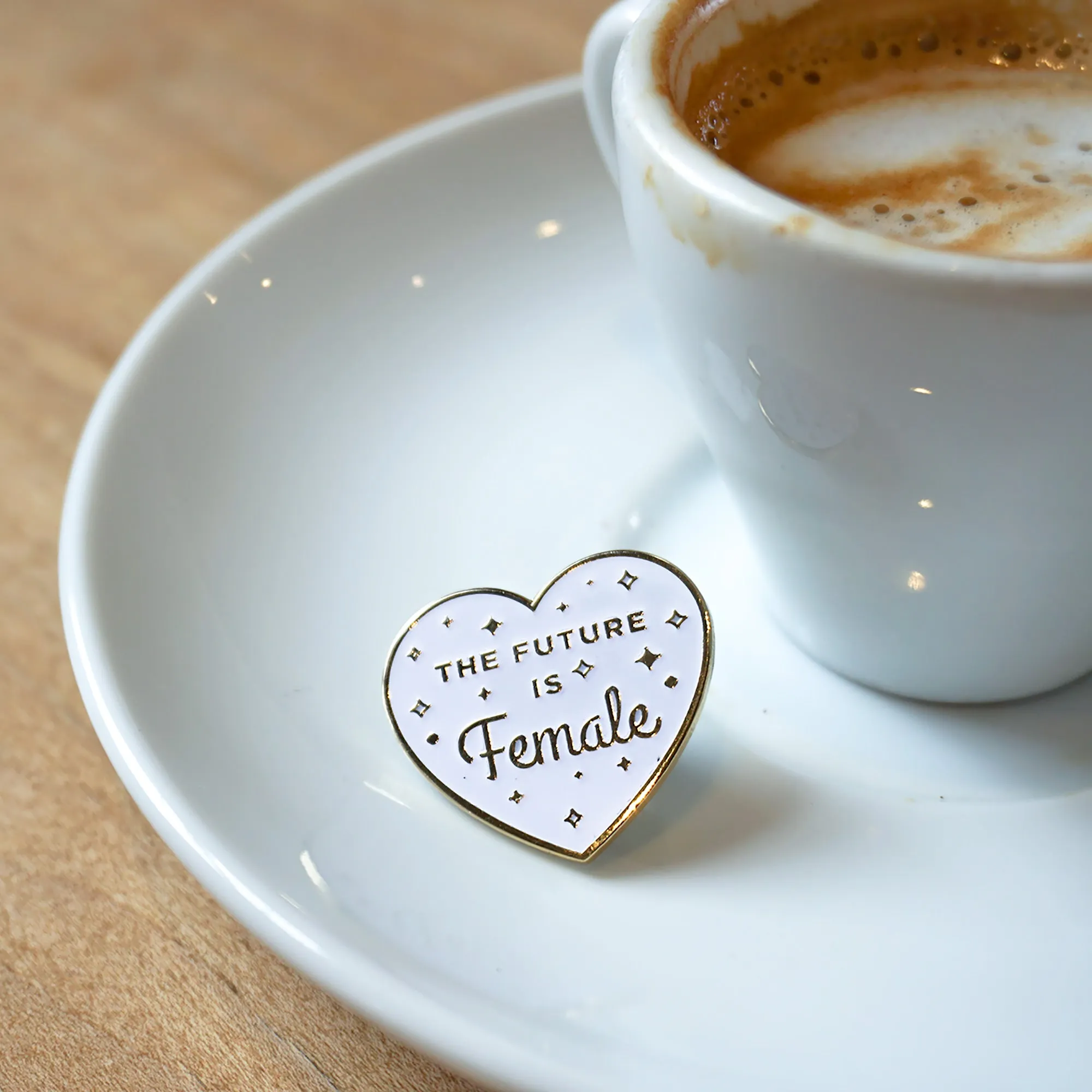 The Future is Female White Lapel Enamel Pin