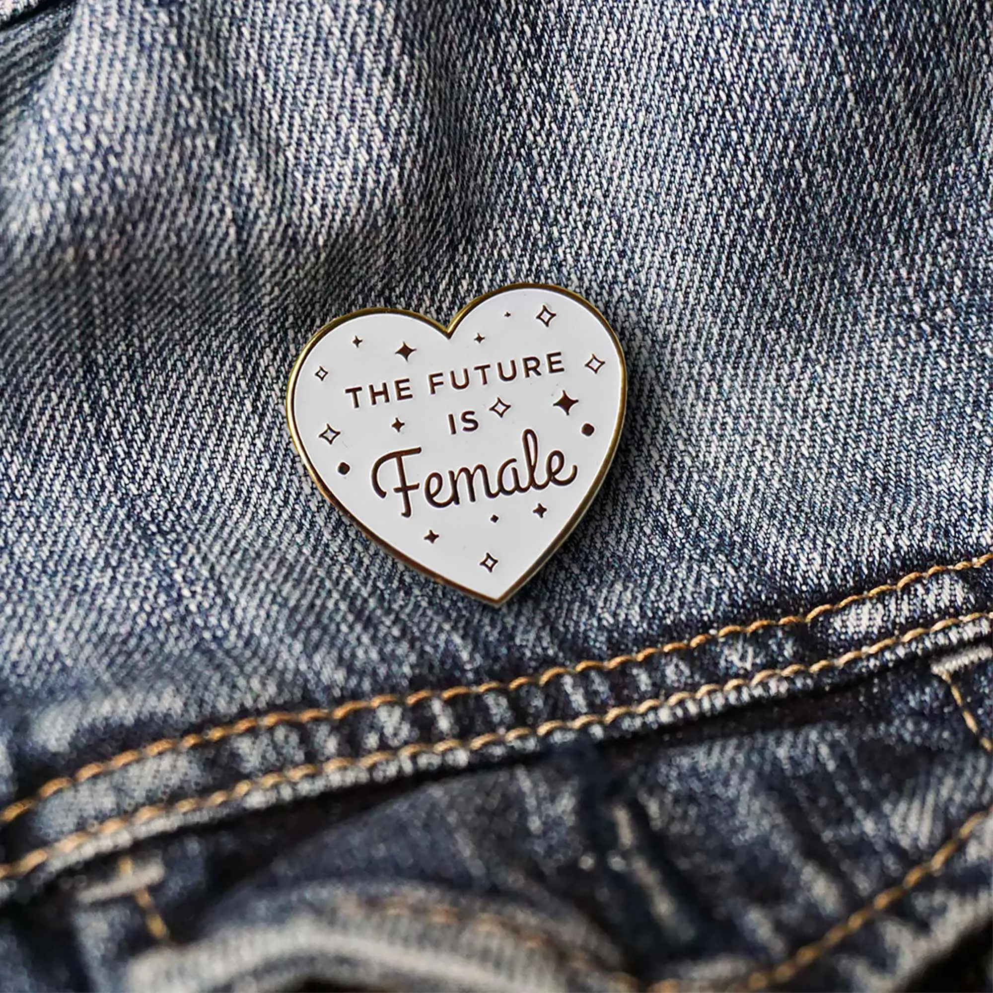 The Future is Female White Lapel Enamel Pin